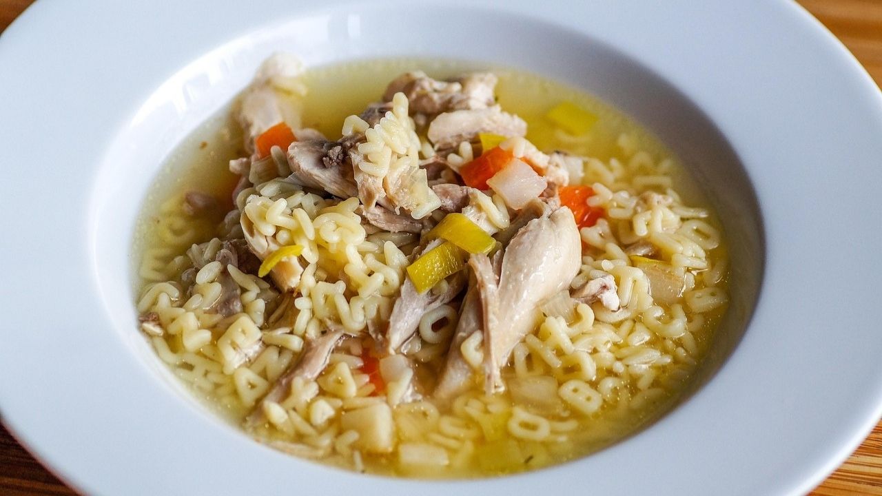 Enhance The Flavor Of Classic Chicken Noodle Soup With Fried Chicken